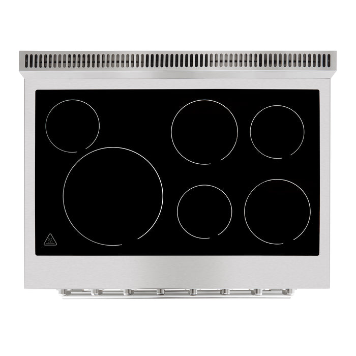Forno Paolo 36 Inch Freestanding Electric Range, Stainless Steel, 5.44 cu.ft, True Convection Oven, Energy Efficient