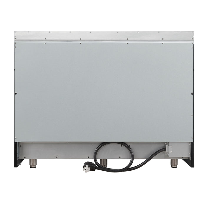 Forno Paolo 48 Inch Freestanding Electric Range in Black with Antique Brass, 6.7 cu.ft, True Convection Oven, Energy Efficient