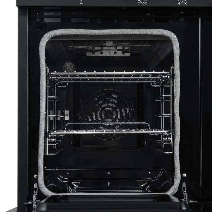 Forno Paolo 48 Inch Freestanding Electric Range in Black with Antique Brass, 6.7 cu.ft, True Convection Oven, Energy Efficient
