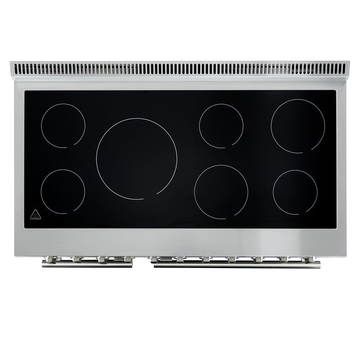 Forno Paolo 48 Inch Freestanding Electric Range, Stainless Steel, 6.7 cu.ft, True Convection Oven, Energy Efficient