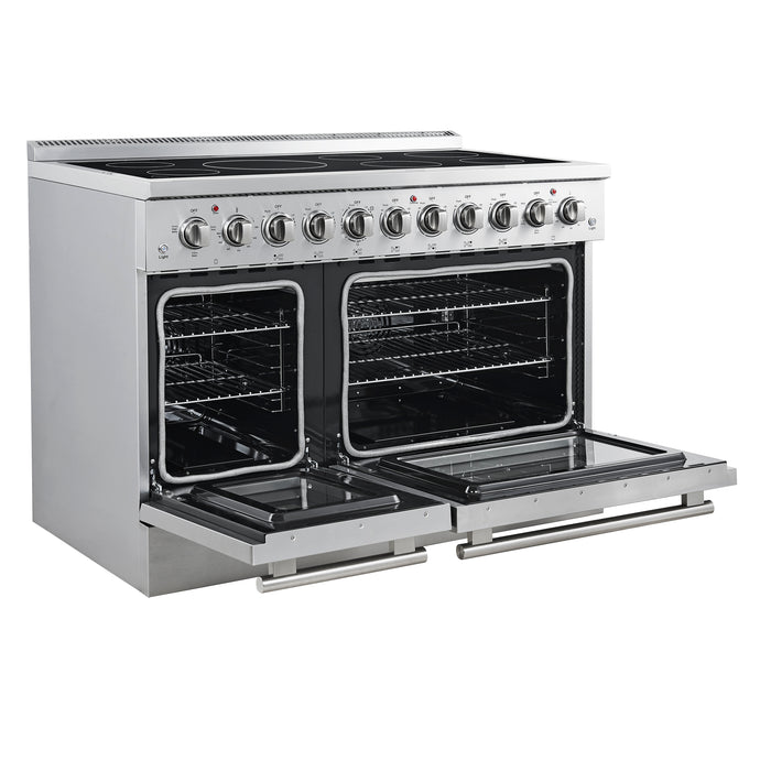 Forno Paolo 48 Inch Freestanding Electric Range, Stainless Steel, 6.7 cu.ft, True Convection Oven, Energy Efficient