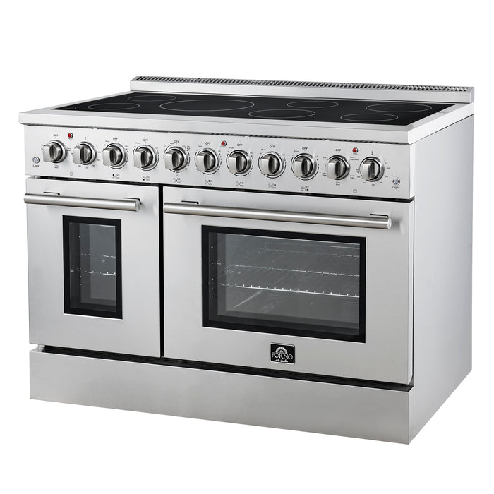 Forno Paolo 48 Inch Freestanding Electric Range, Stainless Steel, 6.7 cu.ft, True Convection Oven, Energy Efficient