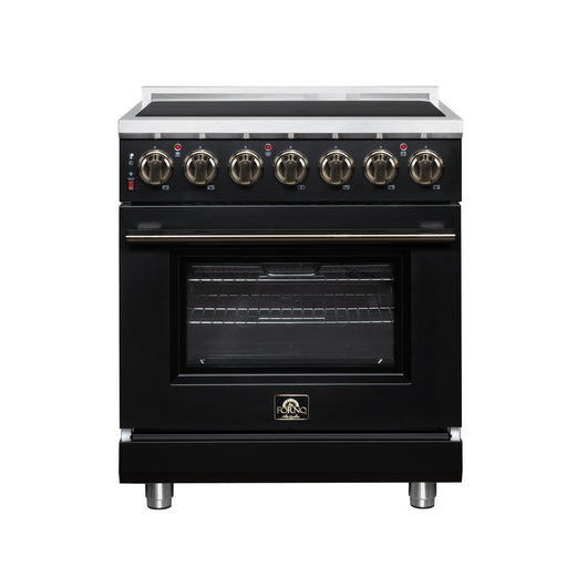 Massimo 30 Inch Freestanding Electric range, 5 radiant burners, 4.32 cf. True Convection oven, Air fryer kit
