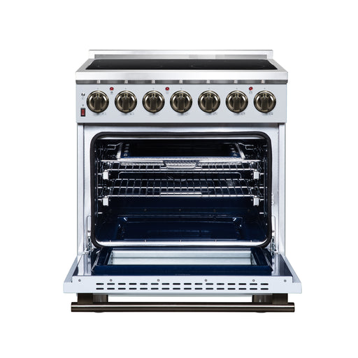 Massimo 30 Inch Freestanding Electric range, 5 radiant burners, 4.32 cf. True Convection oven, Air Fryer Kit - image 2