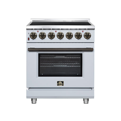 Massimo 30 Inch Freestanding Electric range, 5 radiant burners, 4.32 cf. True Convection oven, Air Fryer Kit