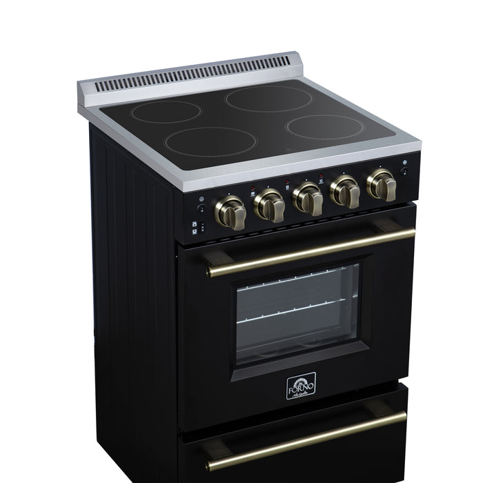 Forno Loiano 24 Inch Freestanding Electric Range in Black