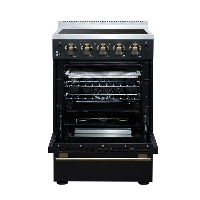 Forno Loiano 24 Inch Freestanding Electric Range in Black