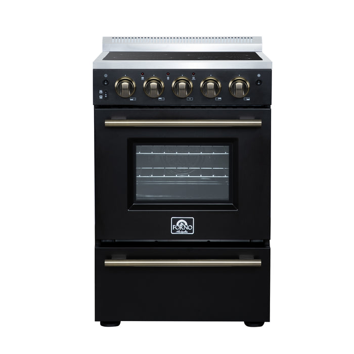 Forno Loiano 24 Inch Freestanding Electric Range in Black