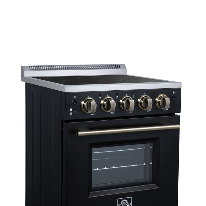 Forno Loiano 24 Inch Freestanding Electric Range in Black