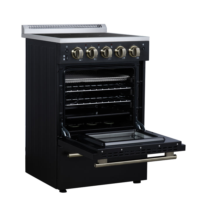 Forno Loiano 24 Inch Freestanding Electric Range in Black