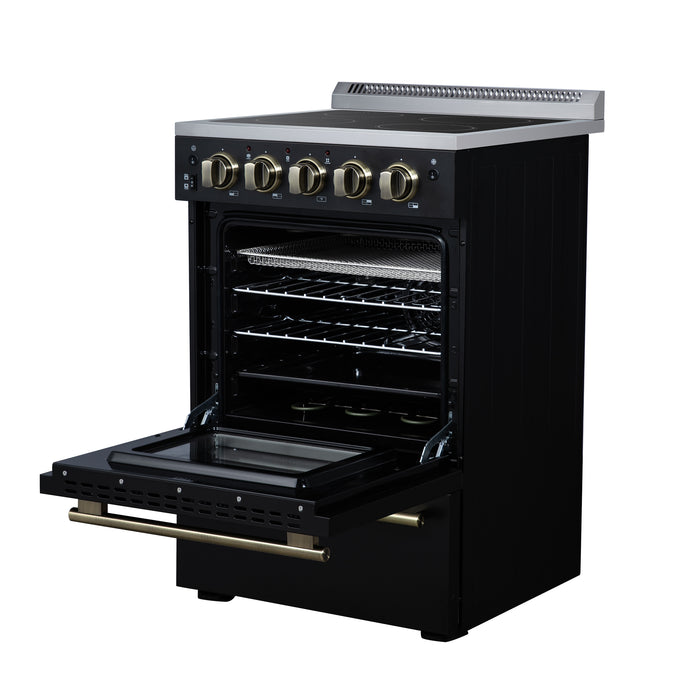 Forno Loiano 24 Inch Freestanding Electric Range in Black