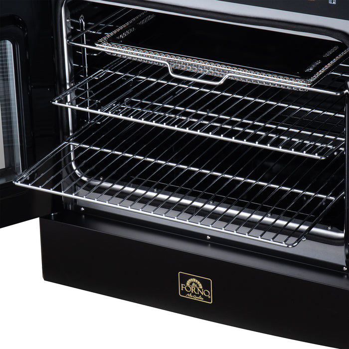 Galiano 30 Inch French Door Electric range, 4 radiant burners, 4.32 cf. True Convection oven, Air fryer kit, Black