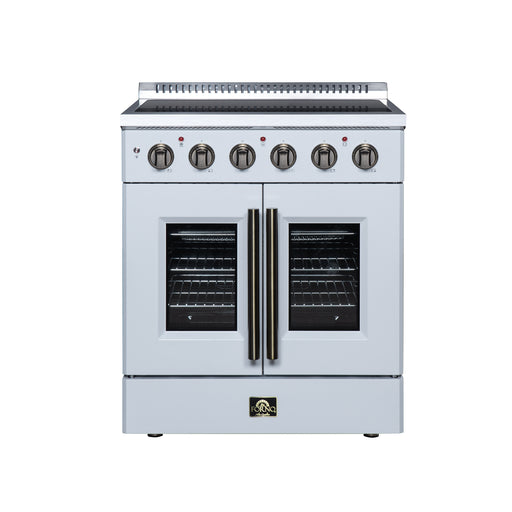 Galiano 30 Inch French Door Electric range, 4 radiant burners, 4.32 cf. True Convection oven, Air fryer kit