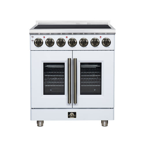 Massimo 30 Inch French Door Electric range, 5 radiant burners, 4.32 cf. True Convection oven, Air fryer kit