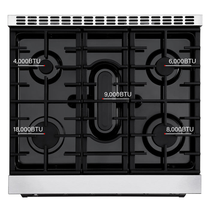 Empava 30 In. Pro-Style Slide-in Single Oven Gas Range