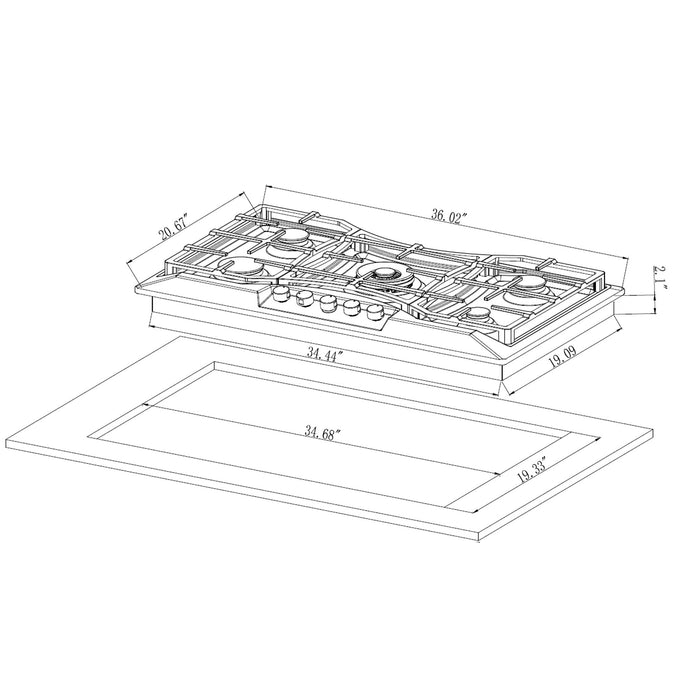 Empava 36 in. Built-in Gas Cooktops