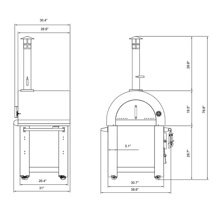 Empava Outdoor Wood Fired Pizza Oven