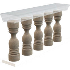 Emperador Light Marble Balustrade Hand-carved from Solid Marble Block (SET of 4)