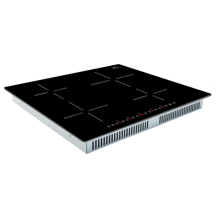 Forno Parco 24-Inch Induction Cooktop, 4 Zones, 7,200W Total Power, Touch Control, 9 Power Levels, Booster Function