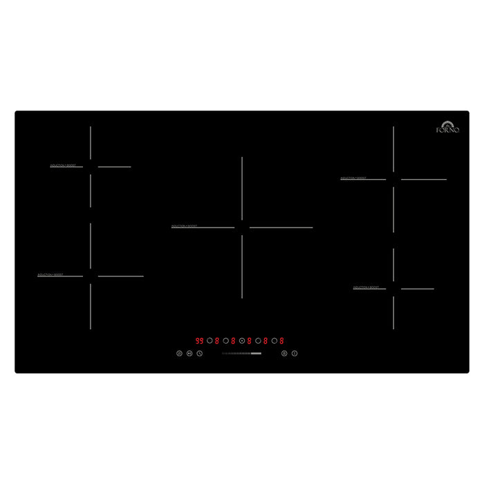 Forno Parco 36-Inch Induction Cooktop, 5 Zones, 10,200W Total Power, Touch Control, 9 Power Levels, Booster Function