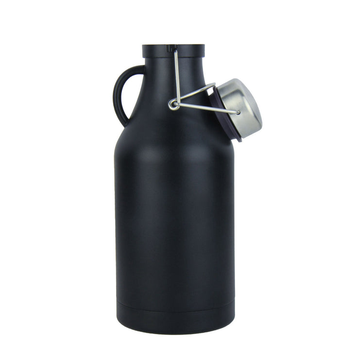 32-oz. Black Beer Growler with 2 16-oz. Stainless Steel Pint Glasses