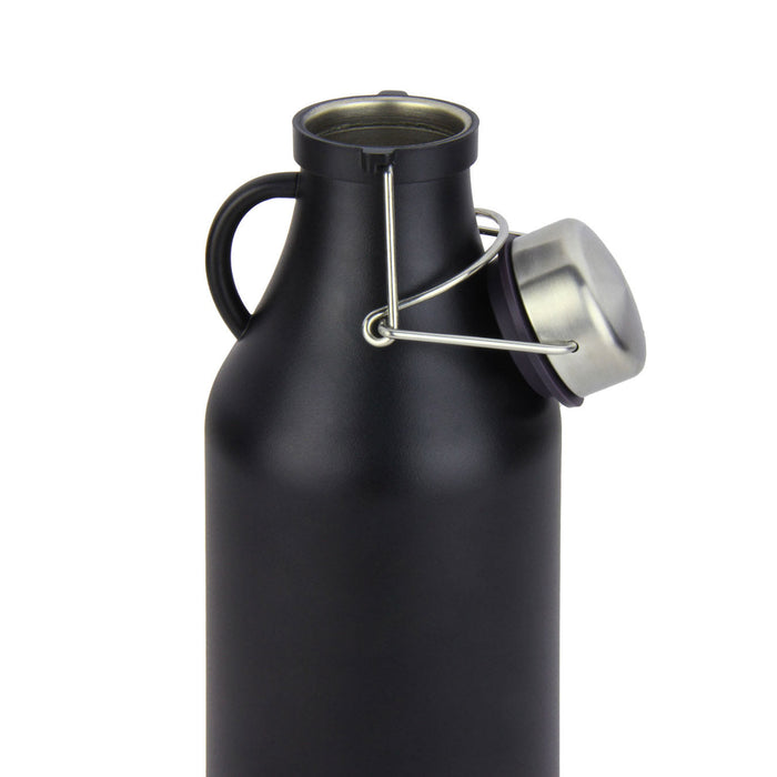 32-oz. Black Beer Growler with 2 16-oz. Stainless Steel Pint Glasses