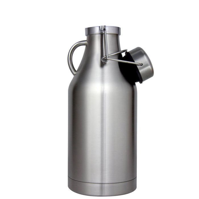 32-oz. Stainless Steel Beer Growler with 2 16-oz. Stainless Steel Pint Glasses