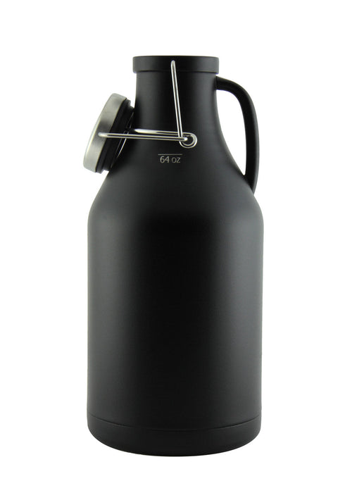 64-oz. Black Beer Growler with 2 16-oz. Stainless Steel Pint Glasses