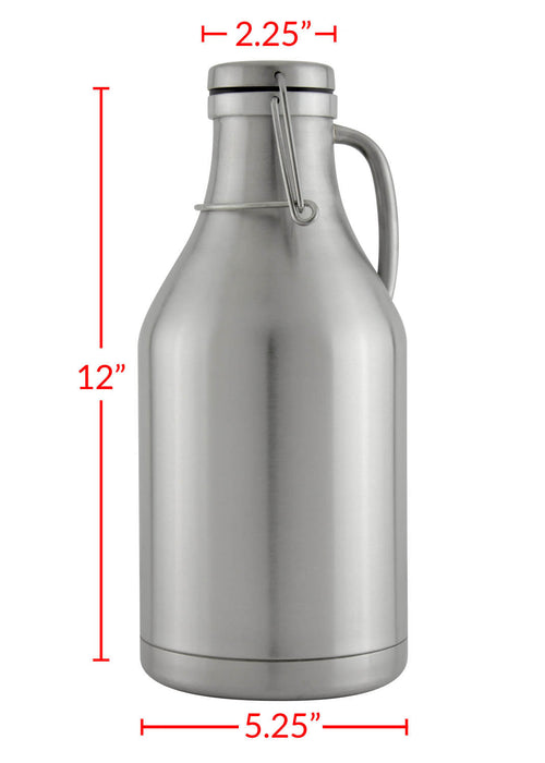 64-oz. Stainless Steel Beer Growler with 4 16-oz. Stainless Steel Pint Glasses