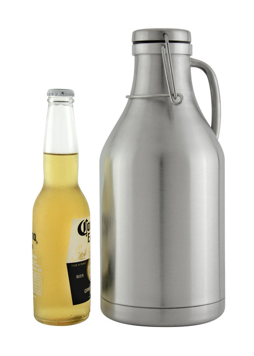 64 oz Double Wall Stainless Steel Flip Top Beer Growler