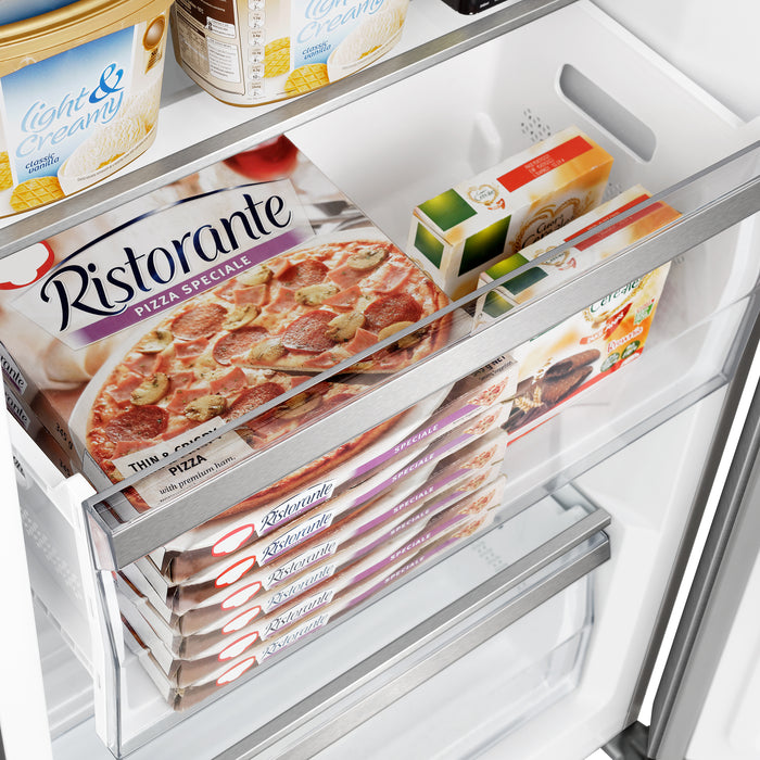 FORNO Premium 3-Piece Kitchen Bundle - FORNO Galiano 48" Freestanding Dual Fuel Range, FORNO Maderno 60" 2-Piece Convertible Refrigerator/Freezer Built-In with Decorative Grill Trim, 27.2 cu.ft., FORNO Orvieto 48" Wall Mount Range Hood - FBDL-017-04CAUS