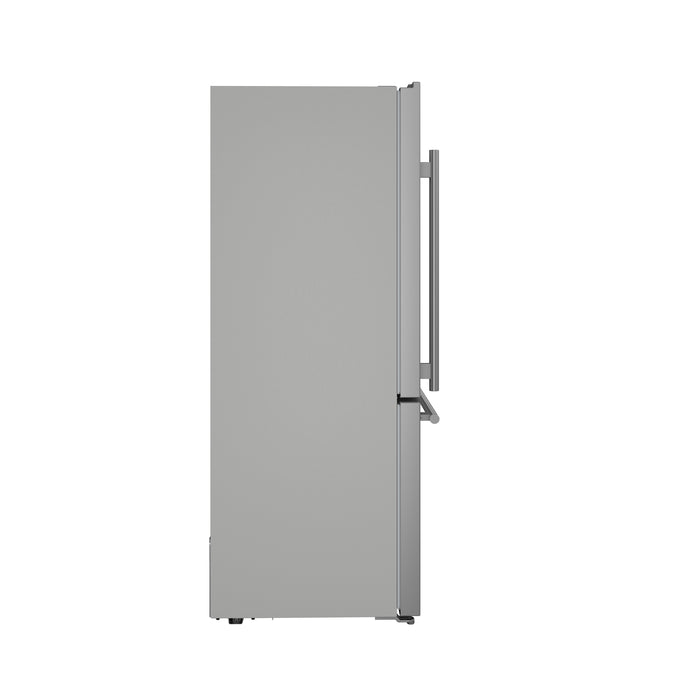 Forno Milano Espresso 31-Inch Bottom Freezer Refrigerator, Stainless Steel, 17.2 cu.ft Capacity, Right Swing Door, Energy Efficient