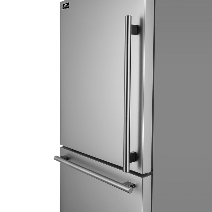 Forno Milano Espresso 31-Inch Stainless-Steel French Door Refrigerator, Bottom Freezer, 17.2 Cu. Ft., Energy-Efficient, No Frost, Built-In Ice Maker