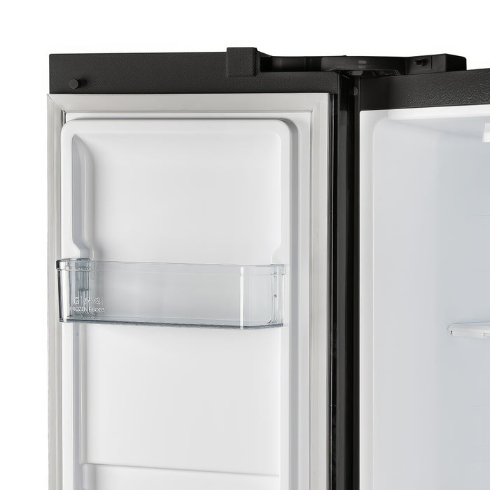 Forno Salerno Espresso 33-Inch Black Side-by-Side Refrigerator, 15.6 Cu. Ft., Energy-Efficient, No Frost, Modern Design