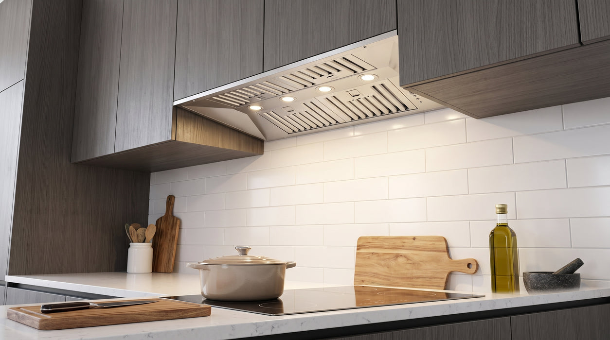 Forno Altilia 36-Inch Insert Range Hood, Stainless Steel, LED Lighting, Baffle Filters