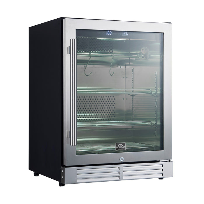 Forno Asciutto 24-Inch Dry Aging Cabinet, Stainless Steel 304, 4.41 cu.ft, LED Lighting, Adjustable Shelves