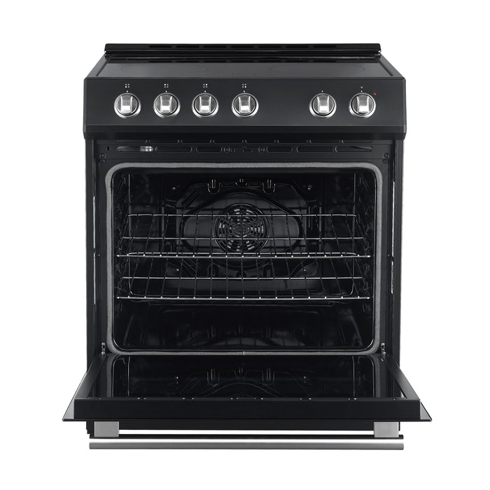 Forno Leonardo Espresso 30-Inch Black Electric Range, True Convection, Energy Efficient