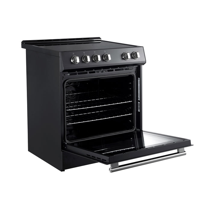 Forno Leonardo Espresso 30-Inch Black Electric Range, True Convection, Energy Efficient