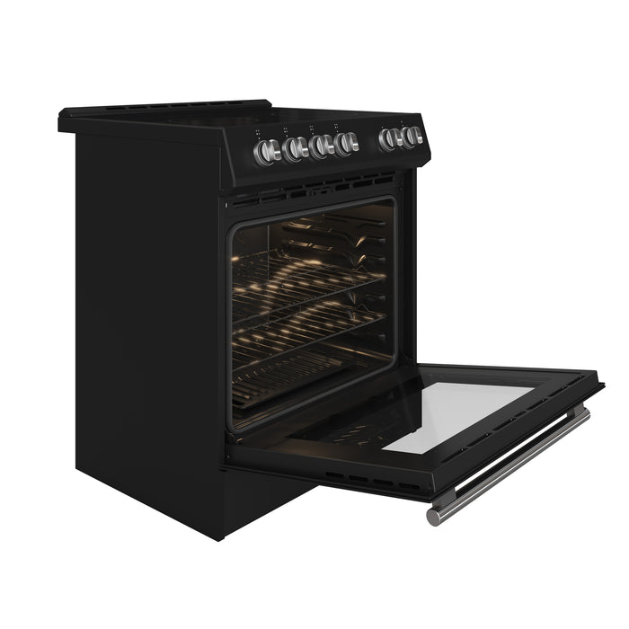 Forno Leonardo Espresso 30-Inch Black Electric Range, True Convection, Energy Efficient