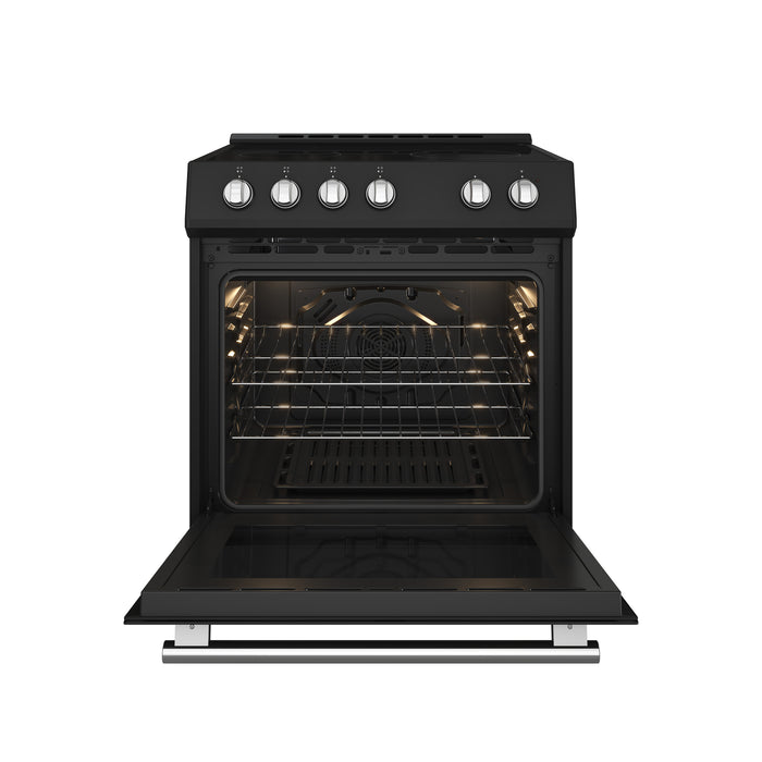 Forno Leonardo Espresso 30-Inch Black Electric Range, True Convection, Energy Efficient