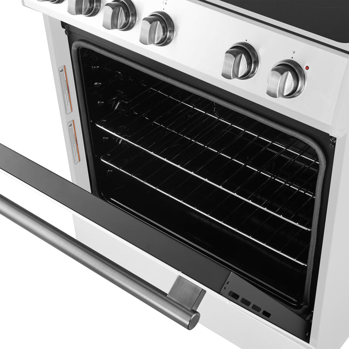 Forno Leonardo Espresso 30-Inch White Electric Range, True Convection, Energy Efficient