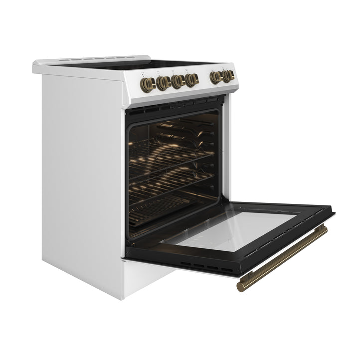 Forno Leonardo Espresso 30-Inch White Electric Range, True Convection, Energy Efficient