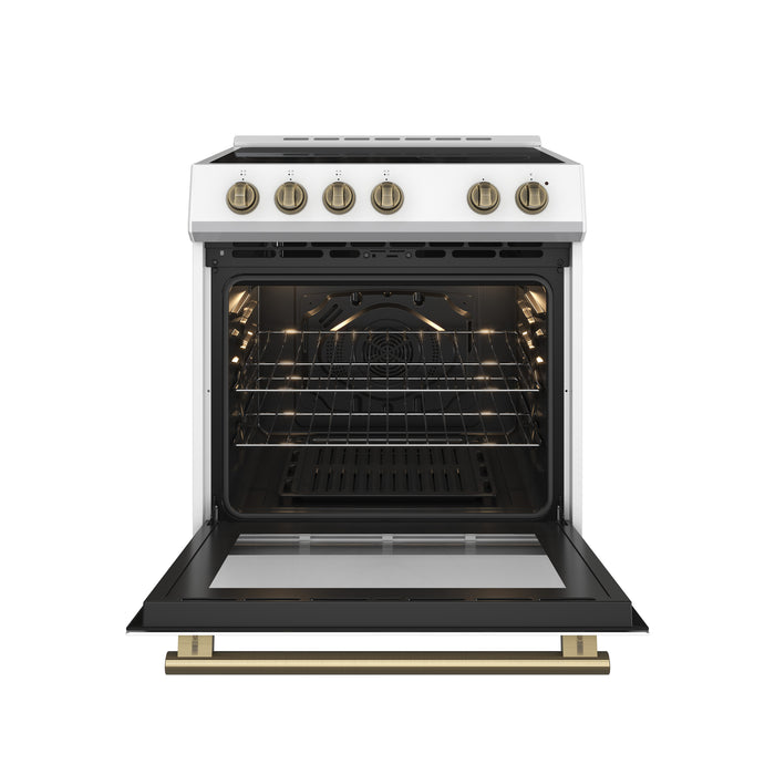 Forno Leonardo Espresso 30-Inch White Electric Range, True Convection, Energy Efficient