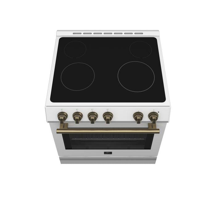 Forno Leonardo Espresso 30-Inch White Electric Range, True Convection, Energy Efficient