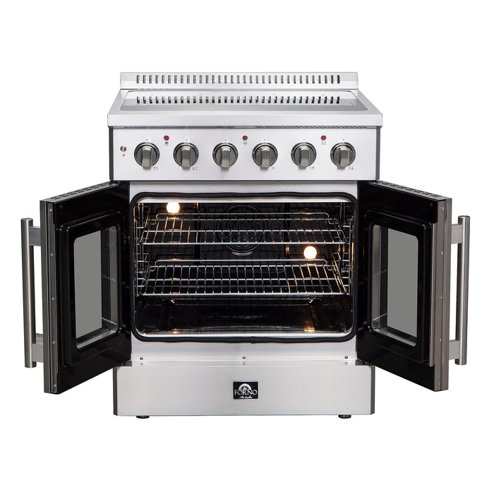 Forno Galiano 30-Inch Freestanding French Door Electric Range, True Convection, Energy Efficient