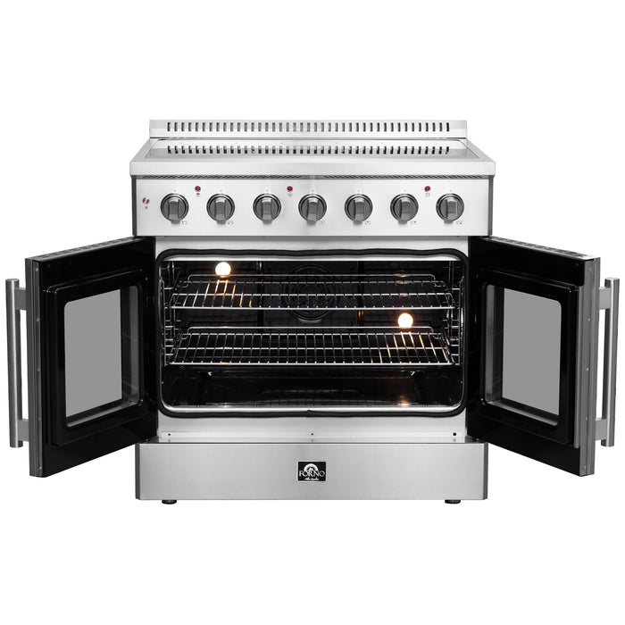 Forno Galiano 36-Inch Freestanding French Door Electric Range, True Convection, Energy Efficient