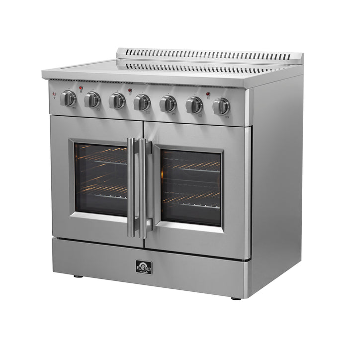 Forno Galiano 36-Inch Freestanding French Door Electric Range, True Convection, Energy Efficient