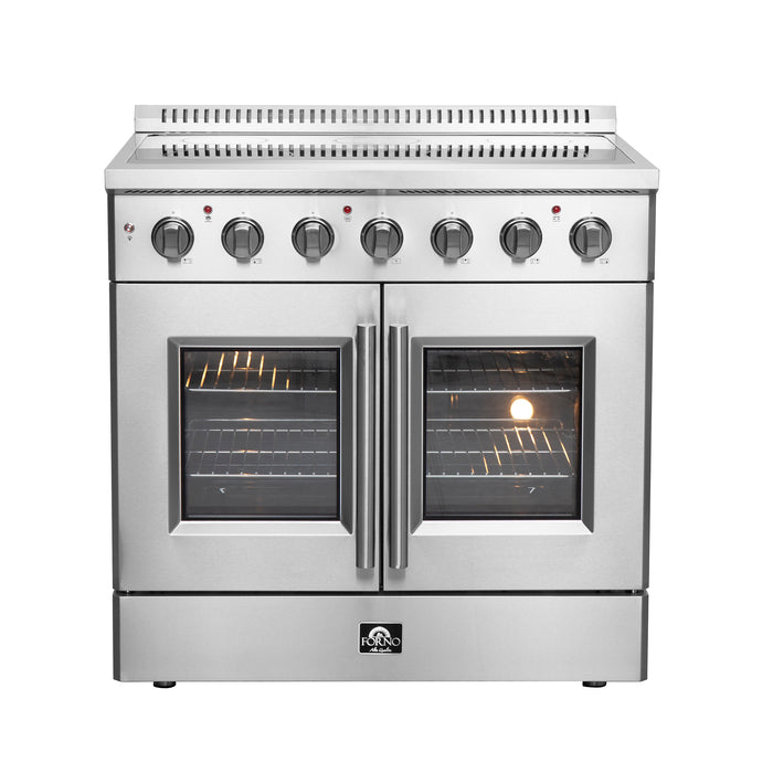 Forno Galiano 36-Inch Freestanding French Door Electric Range, True Convection, Energy Efficient