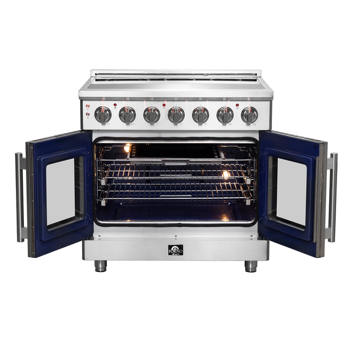 Forno Massimo 36-Inch Freestanding French Door Electric Range, True Convection Oven