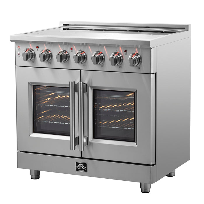 Forno Massimo 36-Inch Freestanding French Door Electric Range, True Convection Oven